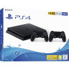 PlayStation 4  - Konsole (500GB, schwarz, slim, F-Chassis) inkl. 2 DualShock 4 Controller